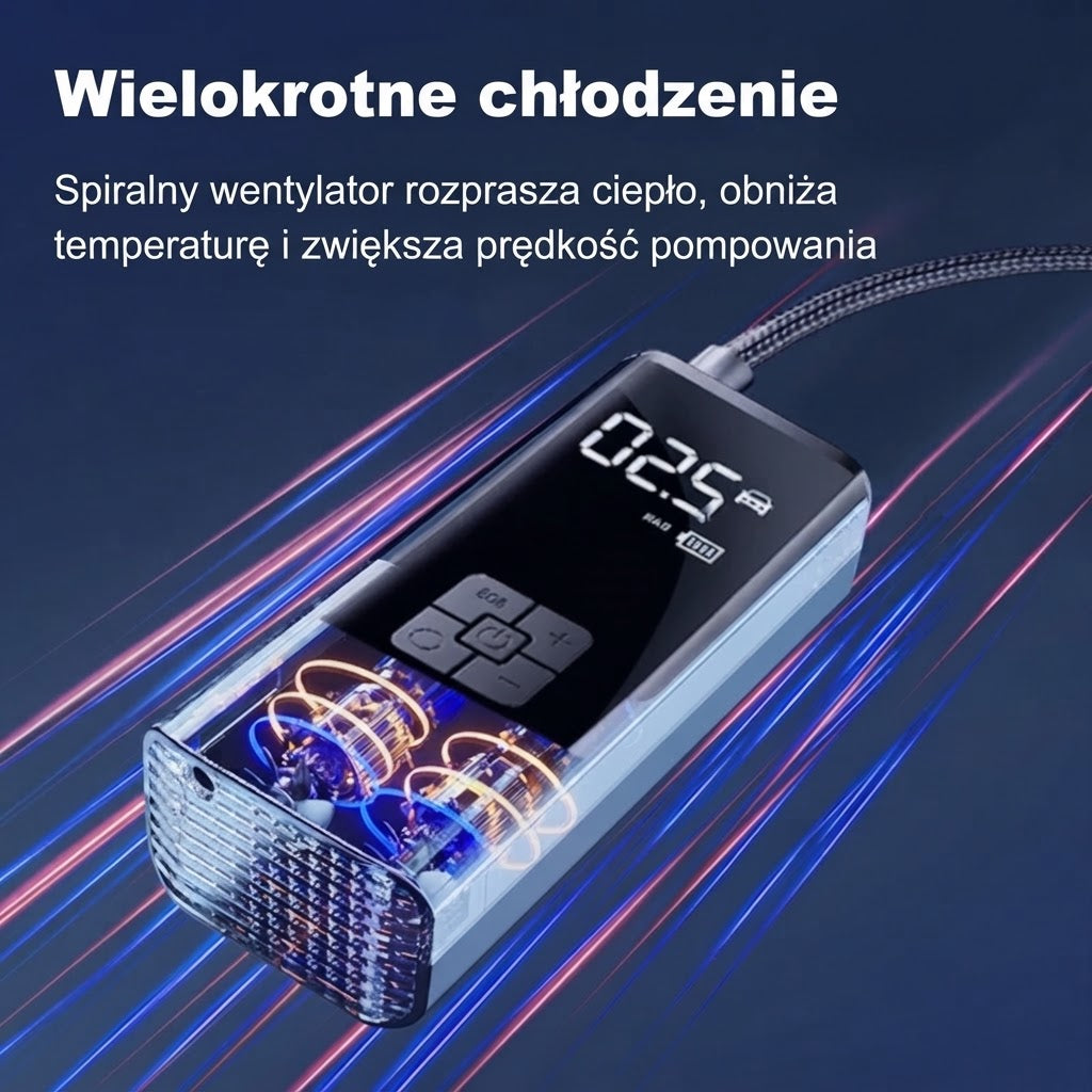 Bezprzewodowy kompresor do opon 150 PSI