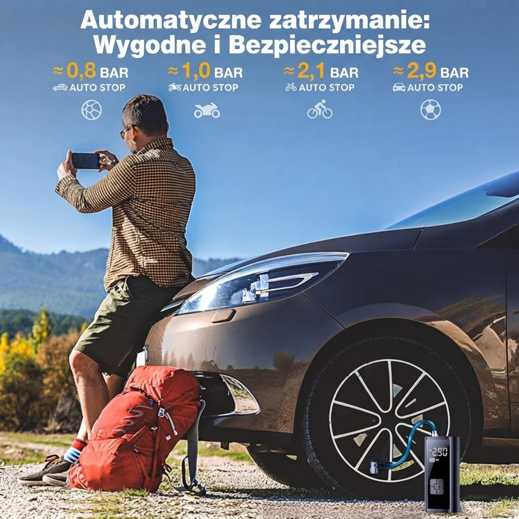 Bezprzewodowy kompresor do opon 150 PSI