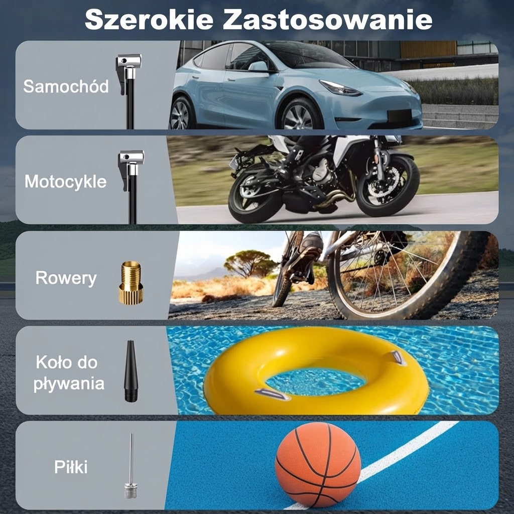 Bezprzewodowy kompresor do opon 150 PSI